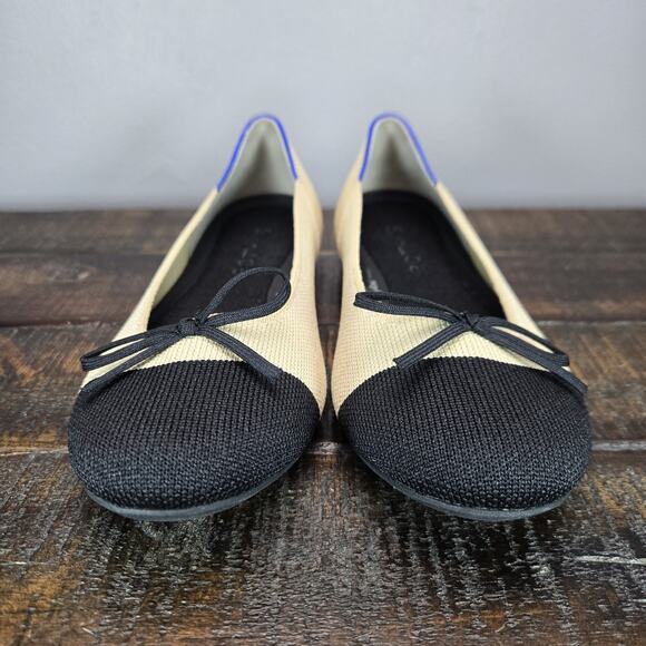 NEW Rothys The Ballet Flat Bow Womens 5 Flats Slip On Ballet Shoes Cream - Picture 3 of 11